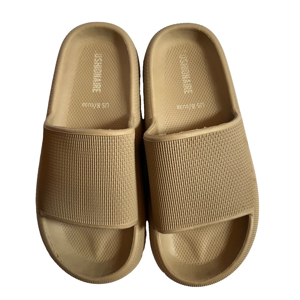 SHIONNAIRE Women's Beige Cloud Slides US 8 / EU 38 Comfort Platform Sandals